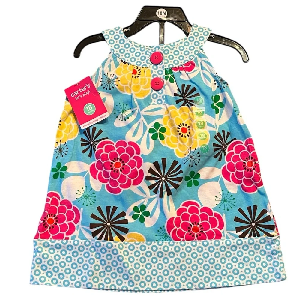 NWT Carter’s | Summer Dress & Bloomers with Hand Knit Cardigan sz 18mos